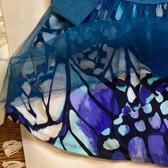 GYMBOREE GIRLS BLUE PURPLE WHITE TULLE DRESS SZ.12/18M - Picture 6 of 8